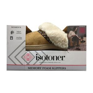 Isotoner Women's Memory Foam Classic Comfort Clog Slipper - Buckskin